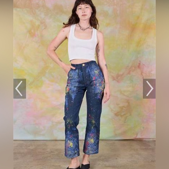 Big Bud Press Painted Carpenter Jeans Size Large - Picture 2 of 10